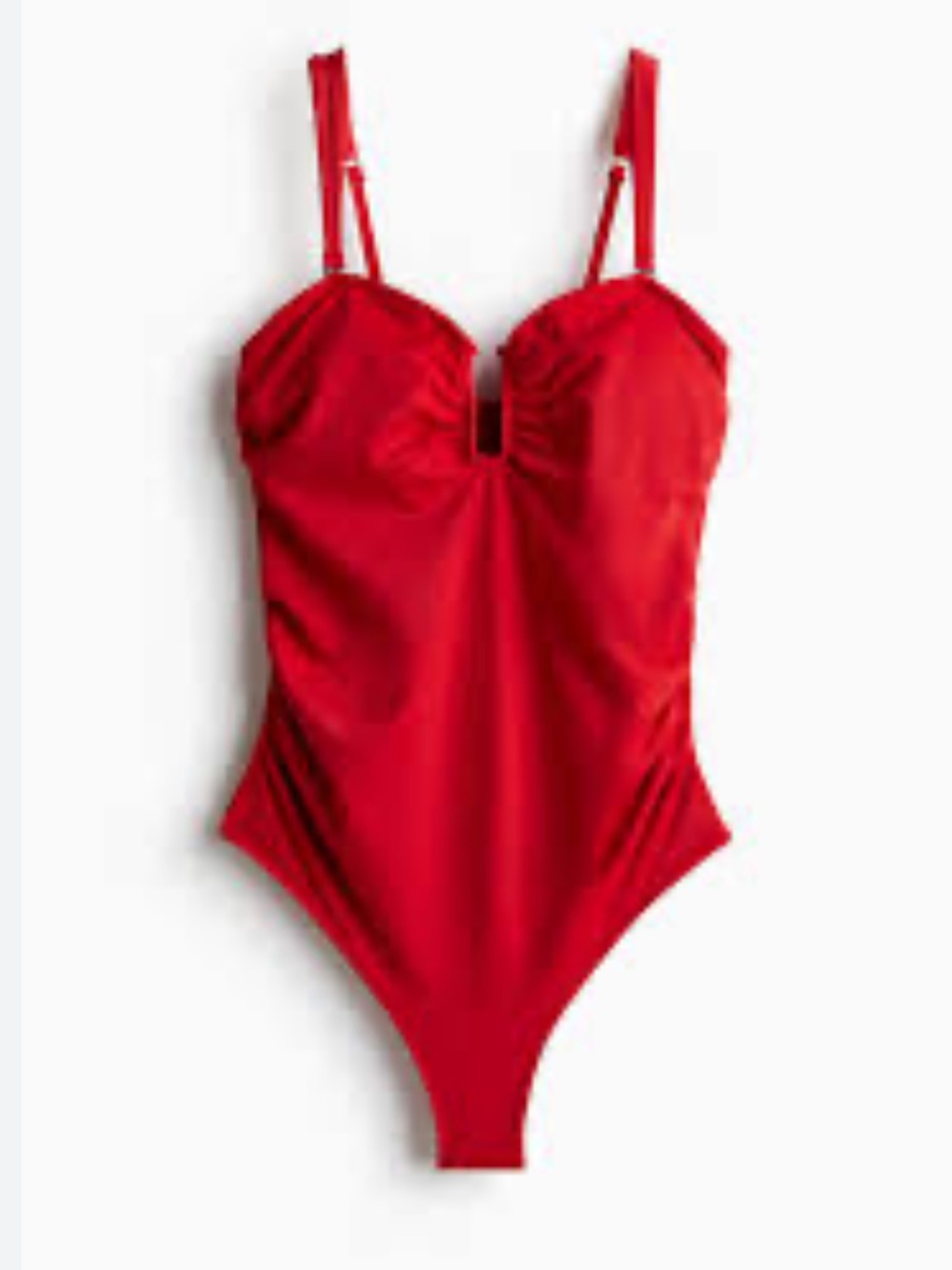 H&M MAMA BANDEAU ONE PIECE SWIMSUIT RED